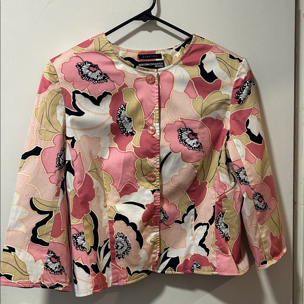 Norton McNaughton Pink Floral Blouse